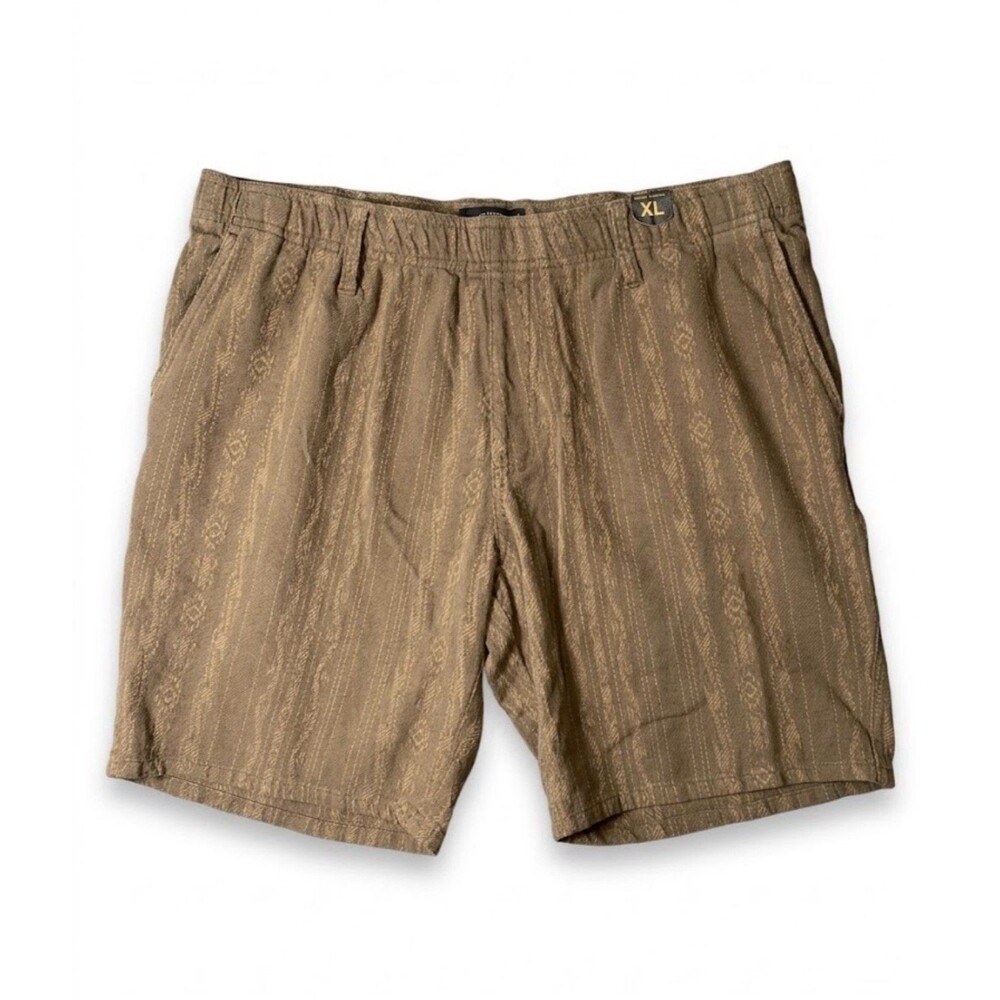 Billabong x Wrangler Men's Shorts XL Brown Geometric Textured 100% Organic Cotto